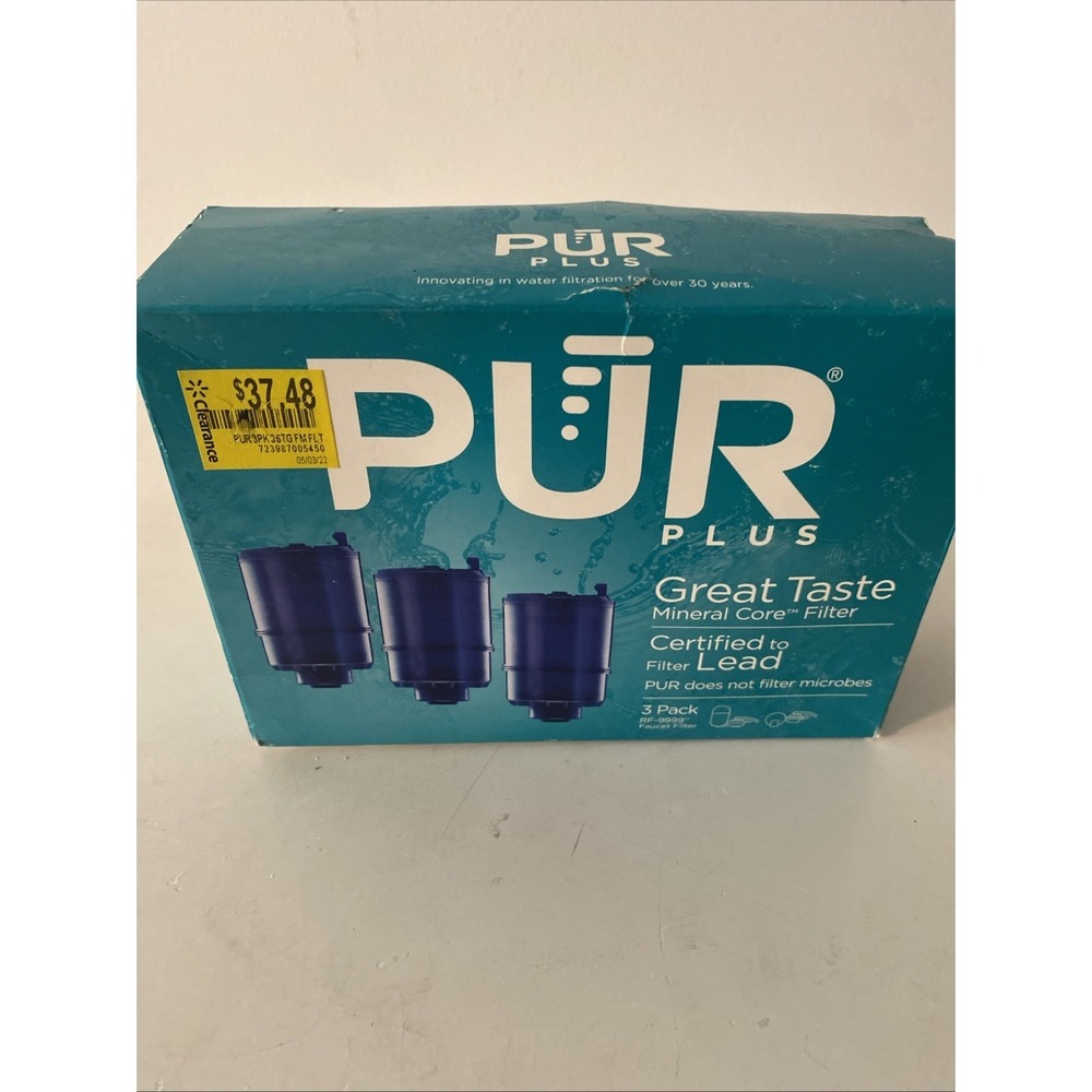 PUR 3-Pack RF-9999 3-Stage Mineral Core Faucet Filter Cartridges New Damaged Box